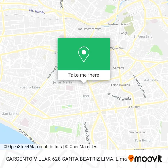 Mapa de SARGENTO VILLAR 628 SANTA BEATRIZ LIMA