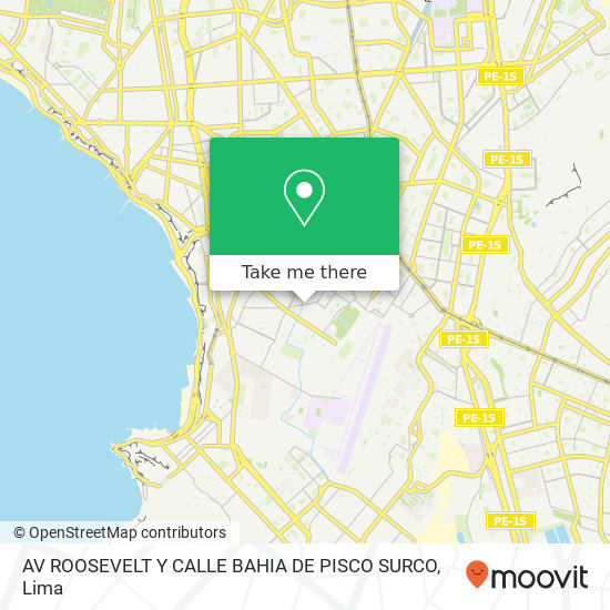 Mapa de AV ROOSEVELT Y CALLE BAHIA DE PISCO  SURCO