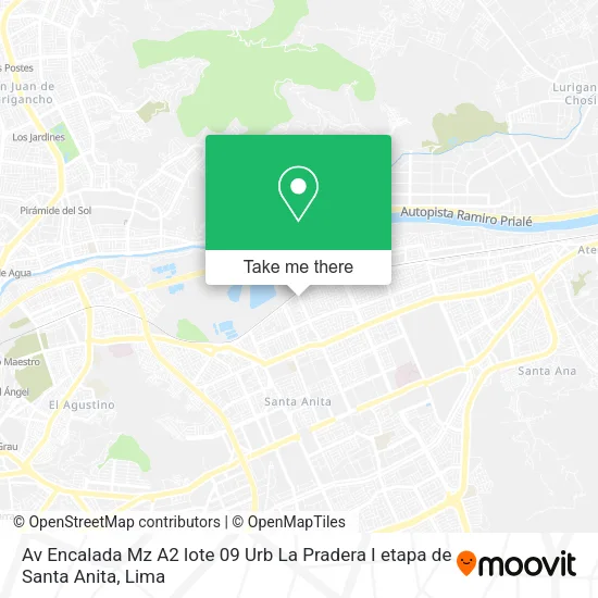 Mapa de Av Encalada   Mz A2 lote 09   Urb La Pradera I etapa de Santa Anita