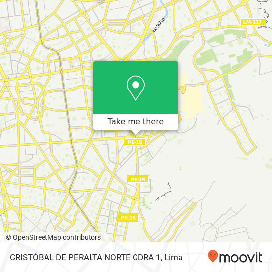 CRISTÓBAL DE PERALTA NORTE CDRA 1 map