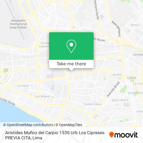 Arístides Muñoz del Carpio 1530  Urb  Los Cipreses PREVIA CITA map