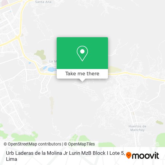 Urb  Laderas de la Molina Jr  Lurin MzB Block I Lote 5 map