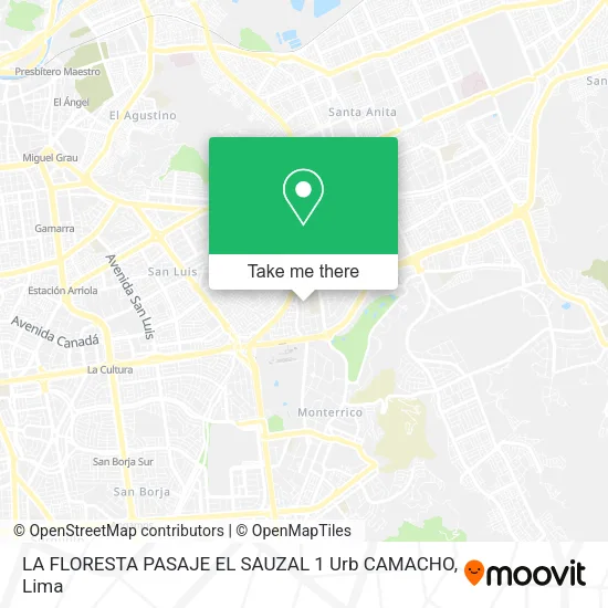 LA FLORESTA  PASAJE EL SAUZAL 1 Urb  CAMACHO map