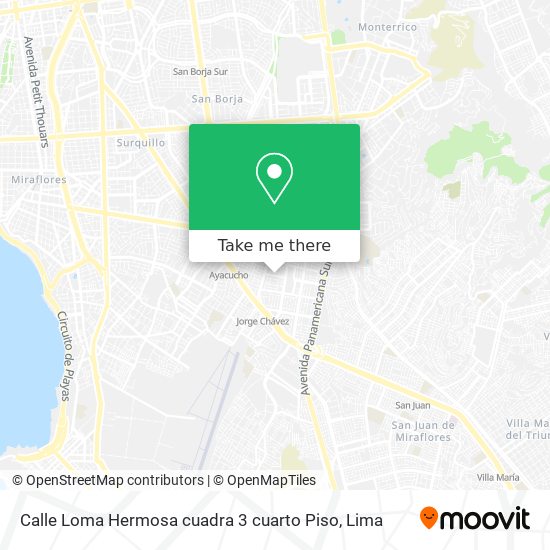 Mapa de Calle Loma Hermosa cuadra 3 cuarto Piso