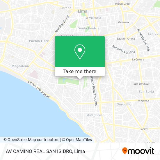 AV CAMINO REAL   SAN ISIDRO map