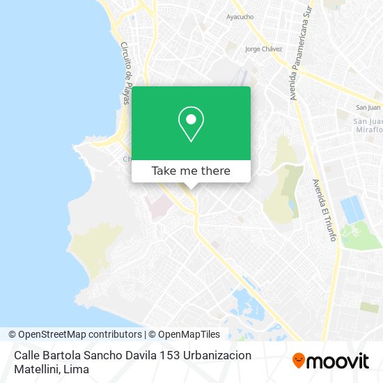 Mapa de Calle Bartola Sancho Davila 153 Urbanizacion Matellini