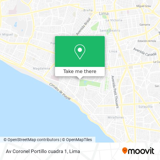 Av Coronel Portillo cuadra 1 map