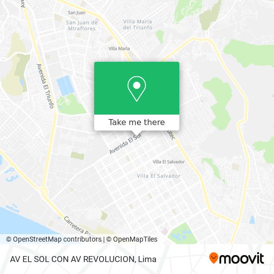 AV EL SOL CON AV REVOLUCION map