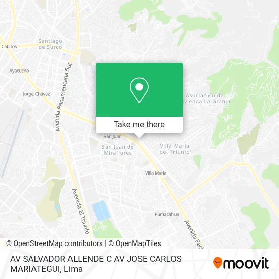 AV SALVADOR ALLENDE C  AV JOSE CARLOS MARIATEGUI map