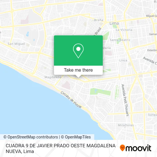 CUADRA 9 DE JAVIER PRADO OESTE   MAGDALENA NUEVA map