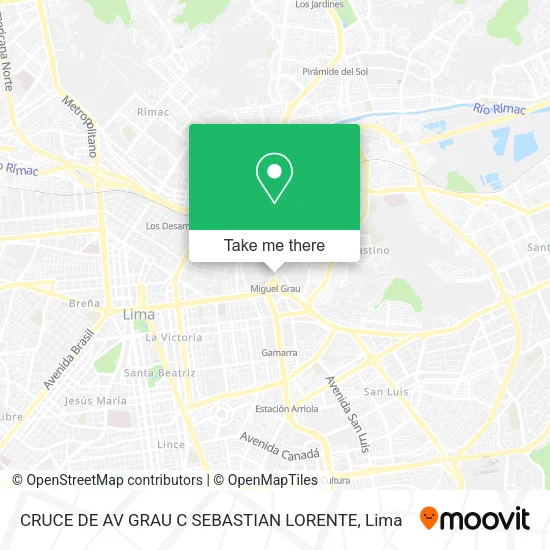 Mapa de CRUCE DE AV  GRAU C  SEBASTIAN LORENTE