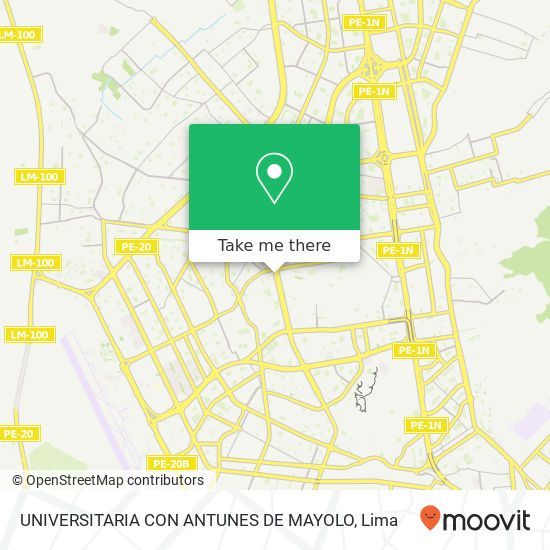 UNIVERSITARIA CON ANTUNES DE MAYOLO map