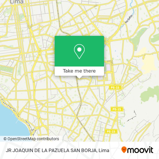 JR JOAQUIN DE LA PAZUELA   SAN BORJA map