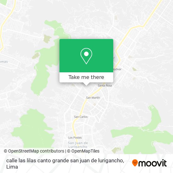 Mapa de calle las lilas canto grande san juan de lurigancho