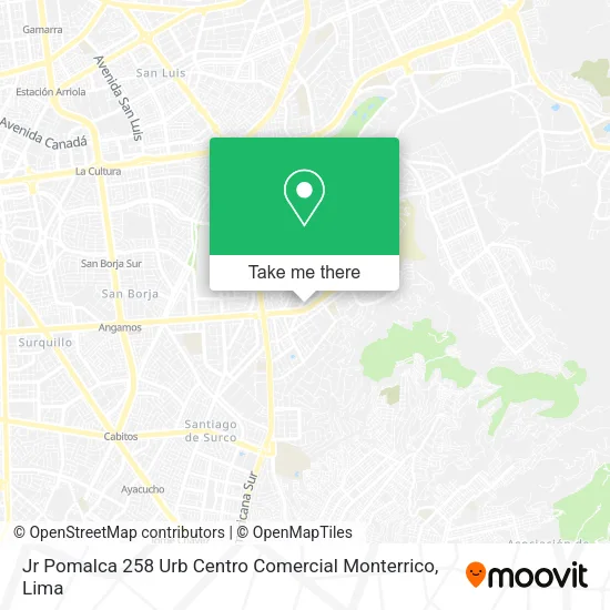 Mapa de Jr Pomalca 258 Urb Centro Comercial Monterrico