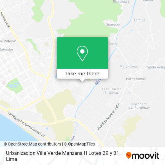 Urbanizacion Villa Verde  Manzana H  Lotes 29 y 31 map