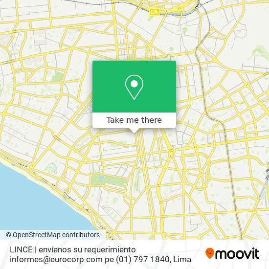 LINCE | envíenos su requerimiento  informes@eurocorp com pe   (01) 797 1840 map