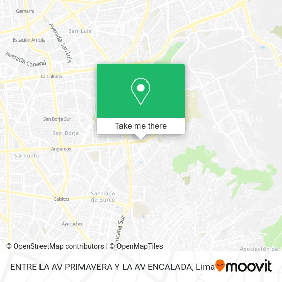 Mapa de ENTRE LA AV  PRIMAVERA Y LA AV  ENCALADA