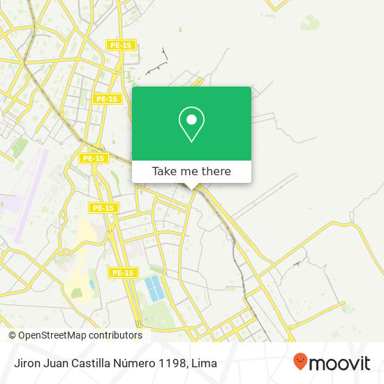 Jiron Juan Castilla Número 1198 map