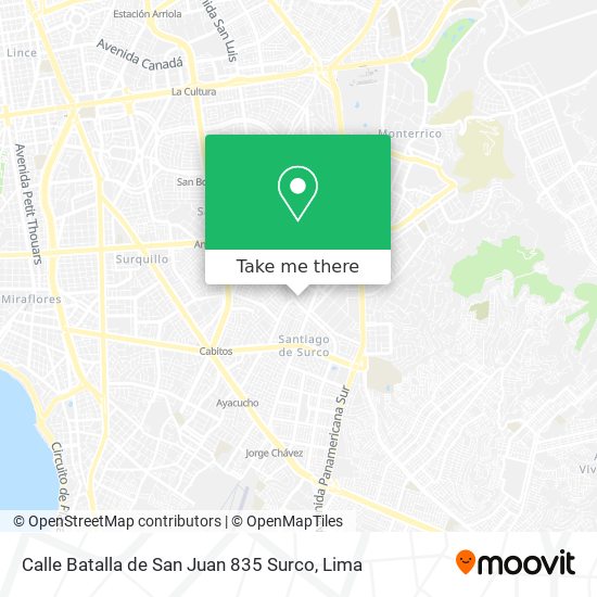 Calle Batalla de San Juan 835 Surco map