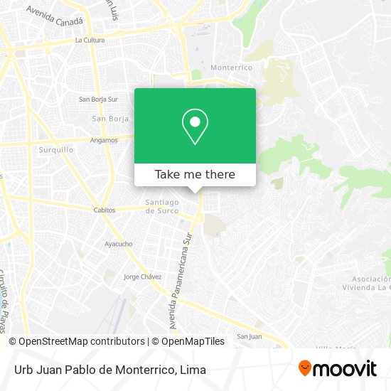 Urb Juan Pablo de Monterrico map