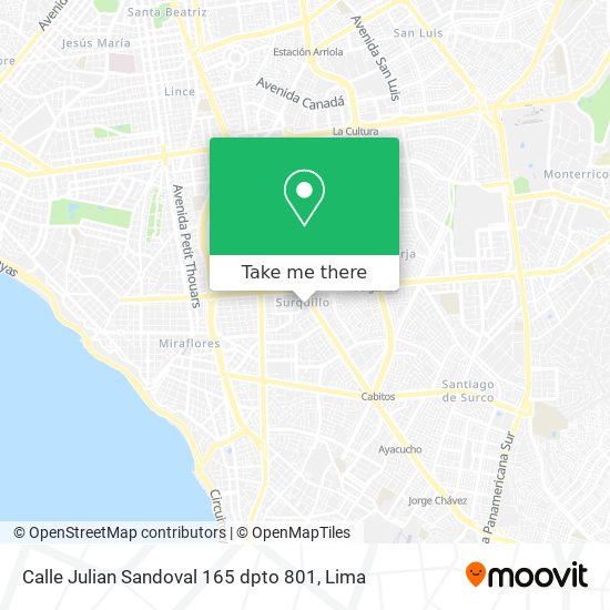 Calle Julian Sandoval 165  dpto 801 map