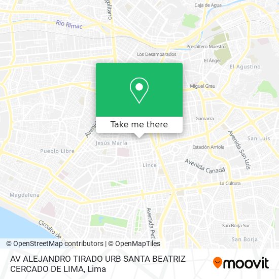 AV  ALEJANDRO TIRADO  URB  SANTA BEATRIZ CERCADO DE LIMA map