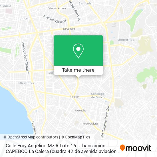 Calle Fray Angélico Mz A Lote 16 Urbanización CAPEBCO  La Calera (cuadra 42 de avenida aviación) map