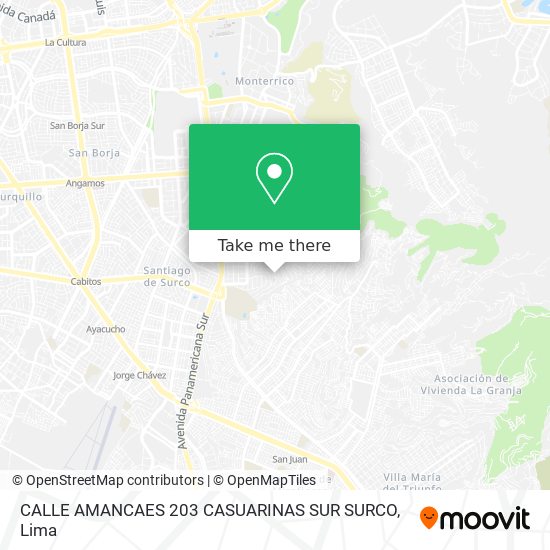 Mapa de CALLE AMANCAES 203  CASUARINAS SUR  SURCO