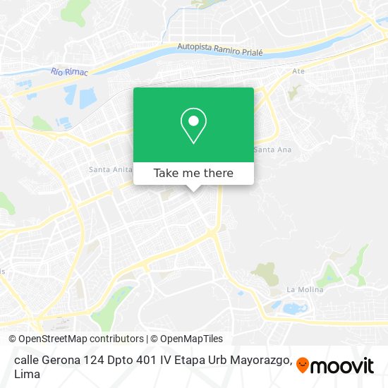calle Gerona 124  Dpto 401  IV Etapa Urb  Mayorazgo map