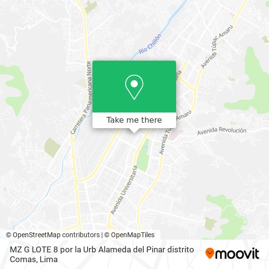 MZ G LOTE 8  por la Urb Alameda del Pinar  distrito Comas map