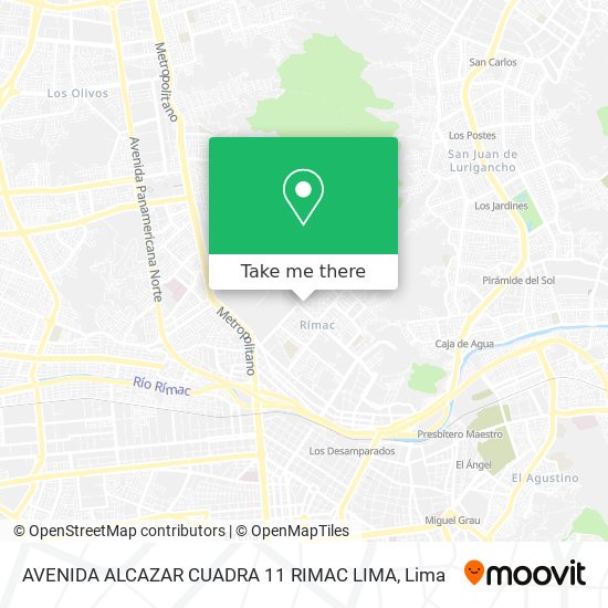 Mapa de AVENIDA ALCAZAR CUADRA 11 RIMAC LIMA