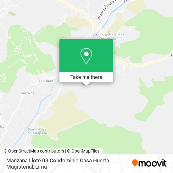 Mapa de Manzana I lote 03 Condominio Casa Huerta Magisterial