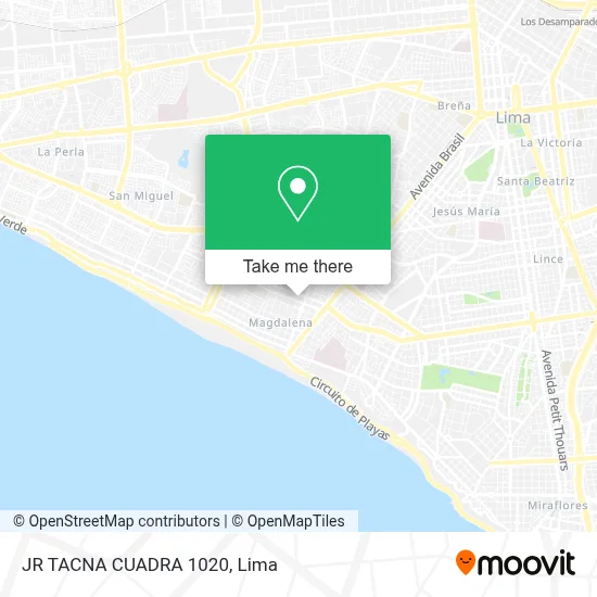 JR TACNA CUADRA 1020 map