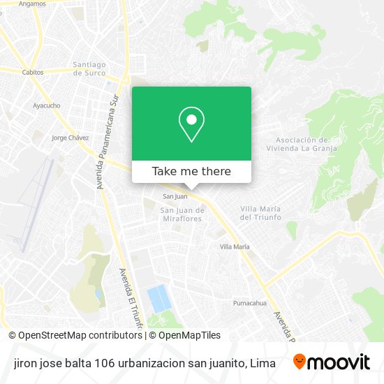 jiron jose balta 106 urbanizacion san juanito map