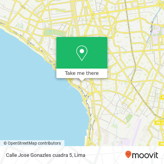 Calle Jose Gonazles cuadra 5 map