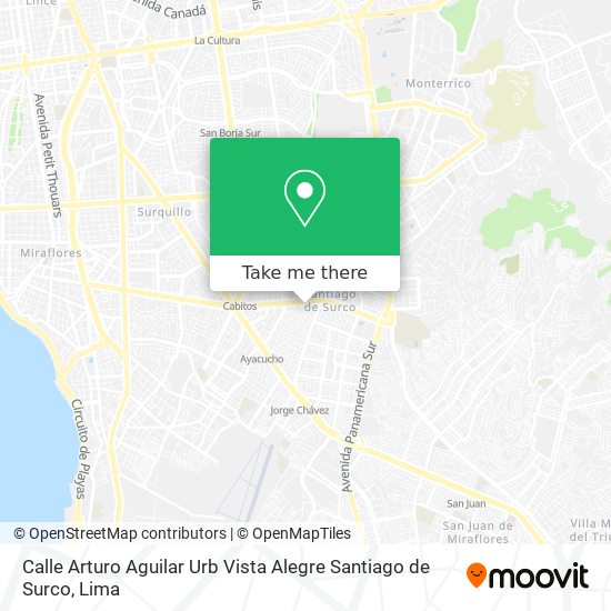 Calle Arturo Aguilar  Urb  Vista Alegre  Santiago de Surco map