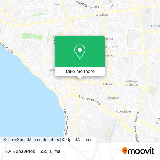 Av  Benavides 1555 map
