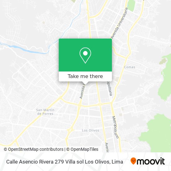 Calle Asencio Rivera 279   Villa sol   Los Olivos map