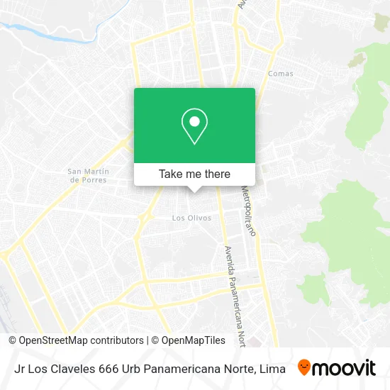Mapa de Jr  Los Claveles 666  Urb  Panamericana Norte