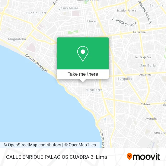 CALLE ENRIQUE PALACIOS CUADRA 3 map