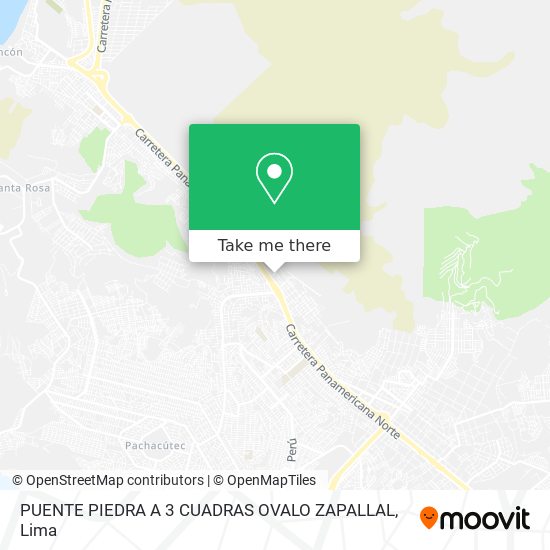 PUENTE PIEDRA A 3 CUADRAS OVALO ZAPALLAL map