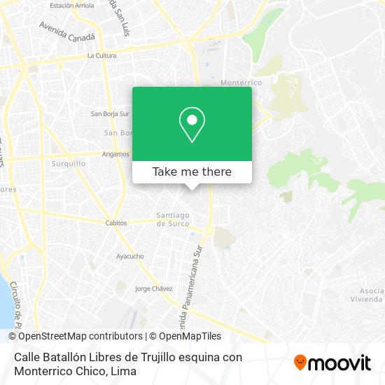 Calle Batallón Libres de Trujillo esquina con Monterrico Chico map