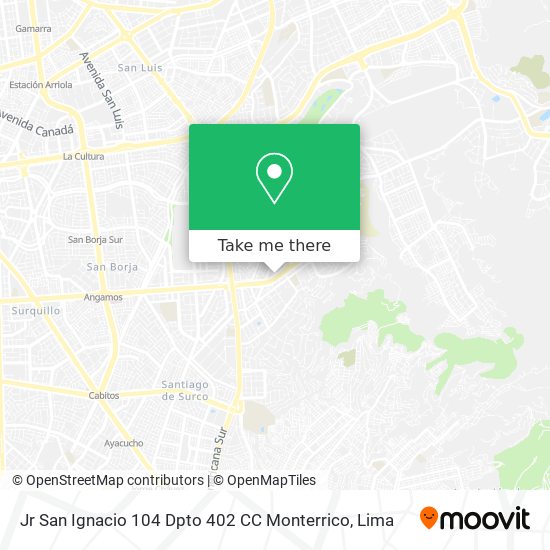 Jr  San Ignacio 104 Dpto  402 CC  Monterrico map