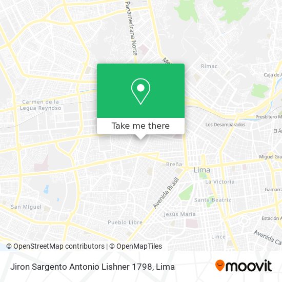 Jiron Sargento Antonio Lishner 1798 map