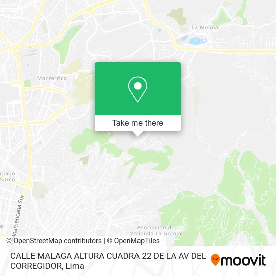 CALLE MALAGA ALTURA CUADRA 22 DE LA AV DEL CORREGIDOR map