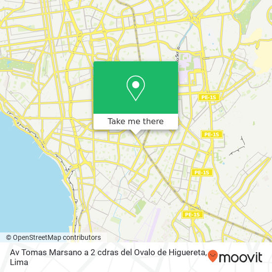 Av  Tomas Marsano   a 2 cdras del Ovalo de Higuereta map