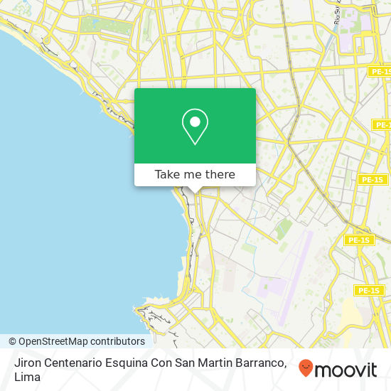 Jiron Centenario Esquina Con San Martin Barranco map