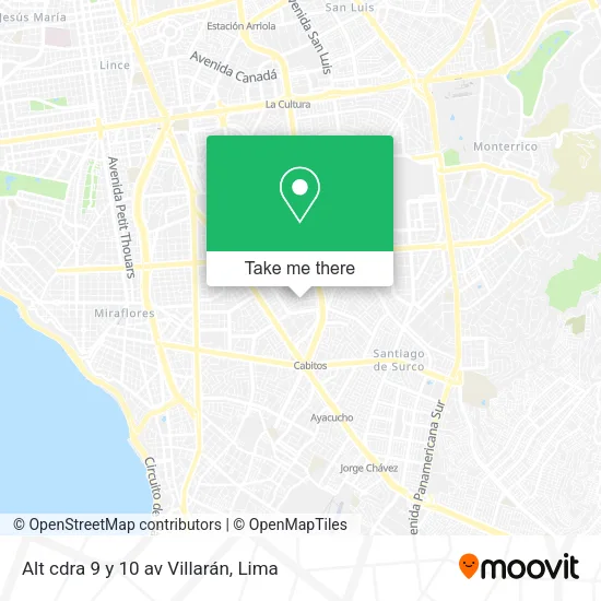 Alt  cdra  9 y 10 av  Villarán map