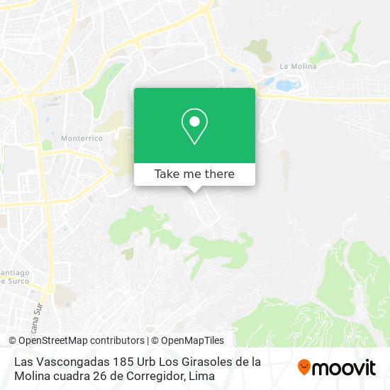 Las Vascongadas 185 Urb  Los Girasoles de la Molina cuadra 26 de Corregidor map